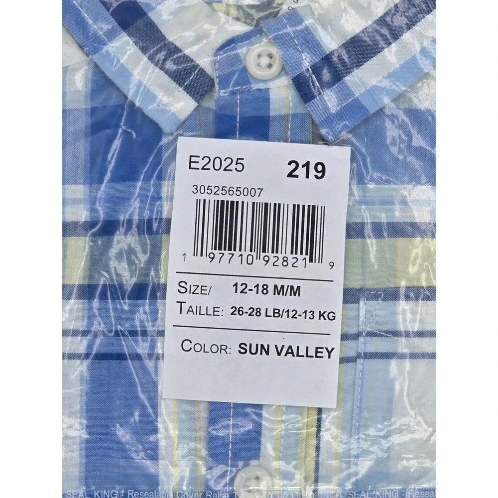 The Children's Place Toddler Poplin Short Sleeve Button Down Shirt 18-24‎ M/M